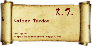 Kaizer Tardos névjegykártya